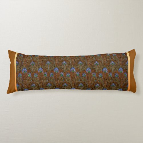 Blue Peacock Feathers Body Pillow