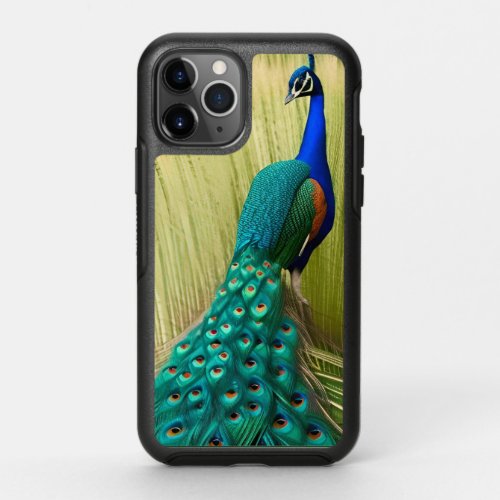 Blue Peacock in grass  OtterBox Symmetry iPhone 11 Pro Case
