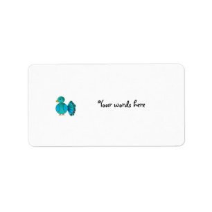 Blue peacock label
