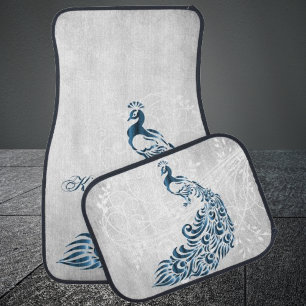 Blue Peacock Personalized Car Mats