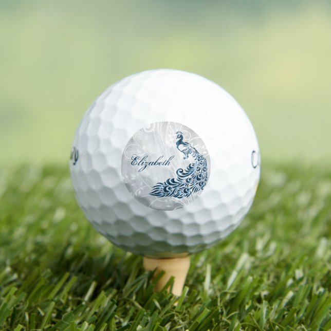 Blue Peacock Personalized Golf Balls (Insitu Tee)