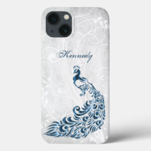 Blue Peacock Personalized iPhone X case