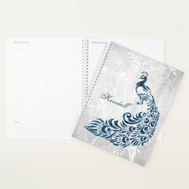 Blue Peacock Personalized Planner (Display)