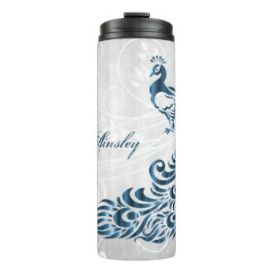 Blue Peacock Personalized Thermal Tumbler