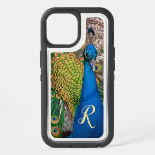 Blue Peacock Photography Custom Monogram OtterBox iPhone 15 Case