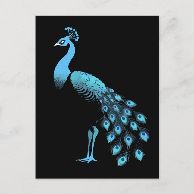 Blue Peacock Postcard (Front)