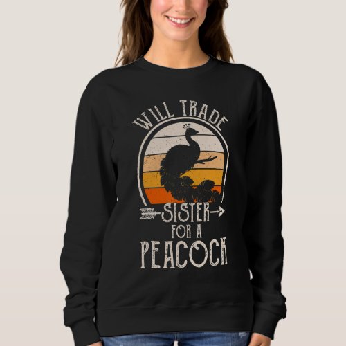 Blue Peacock Print Zookeeper Ornithologist Bird Sweatshirt