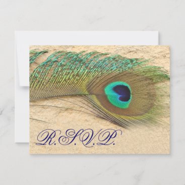 blue peacock  rsvp cards