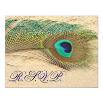 blue peacock rsvp cards