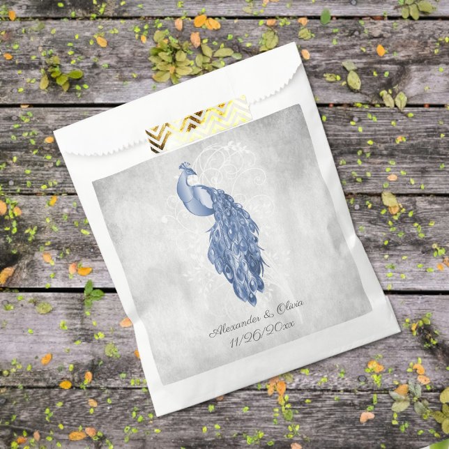 Blue Peacock Wedding Favor Bag (Blue Peacock Wedding Favor Bags)