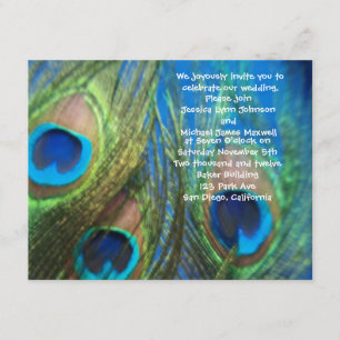 Blue Peacock Wedding Invitation