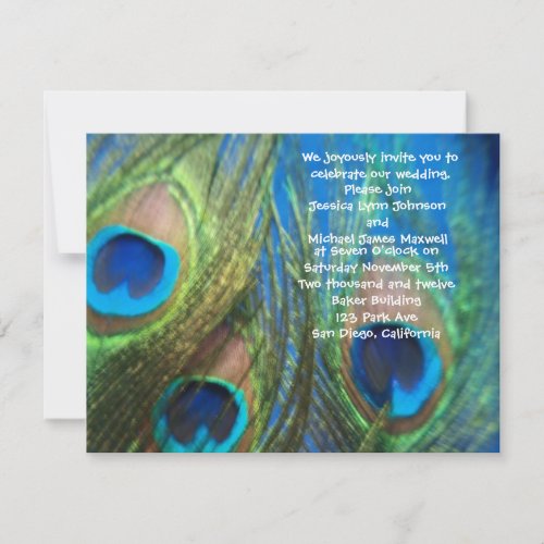 Blue Peacock Wedding Invitation