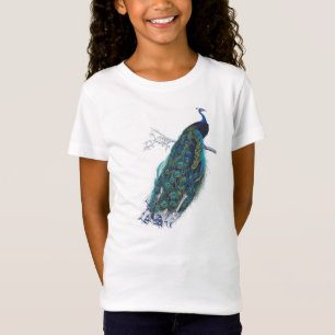 Blue Peacock with beautiful tail feathers T-Shirt