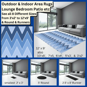 Blue Peaks Geometric Abstract Area Rug