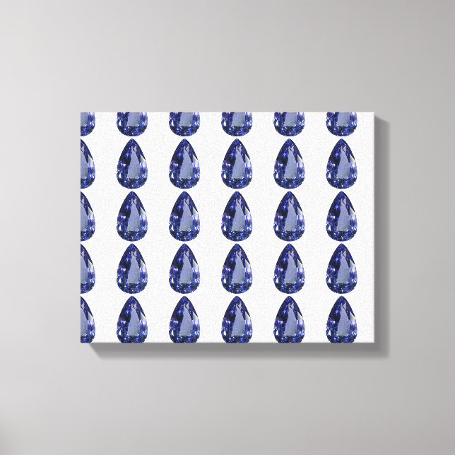Blue Pear Pattern Canvas Print (Front)