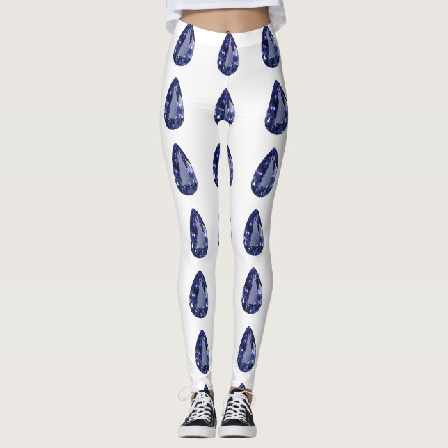 Blue Pear Pattern Leggings (Front)