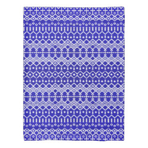 Blue Pearl Legacy: Moroccan Heritage Texture Duvet Cover
