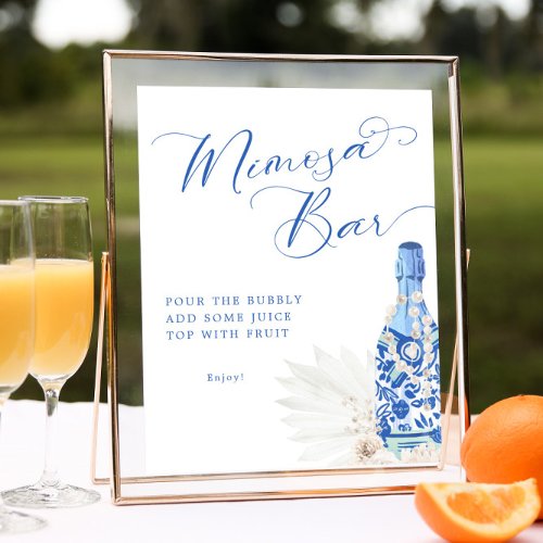 Blue Pearls and Prosecco Mimosa Bar Sign