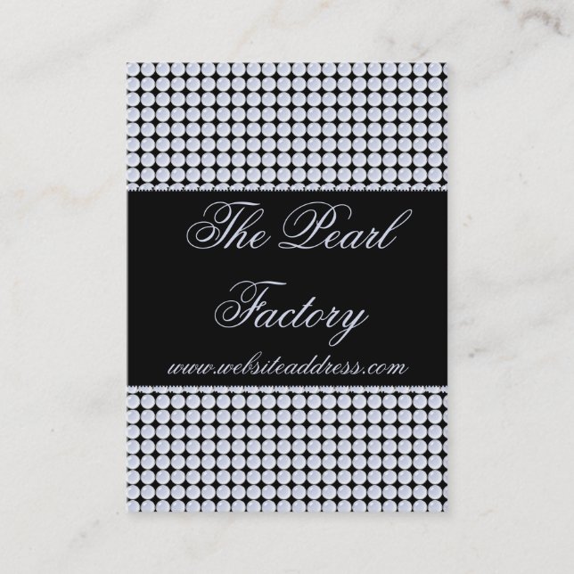 Blue Pearls Beads Jewelry Business Cards (Front)