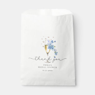 Blue Pearls & Prosecco Bridal Shower Thank You Favor Bag