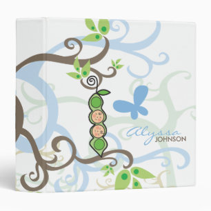 Blue Peas in a Pod Cute Boy Twins Pregnancy Binder