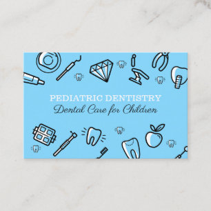 Blue Pediatric Dentistry Dental Care Child Kid Business Card