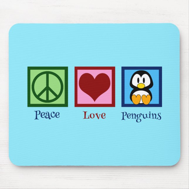 Blue Penguin Mouse Pad (Front)
