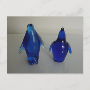 blue penguin paper weight postcard