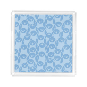 Blue penguins pattern background acrylic tray