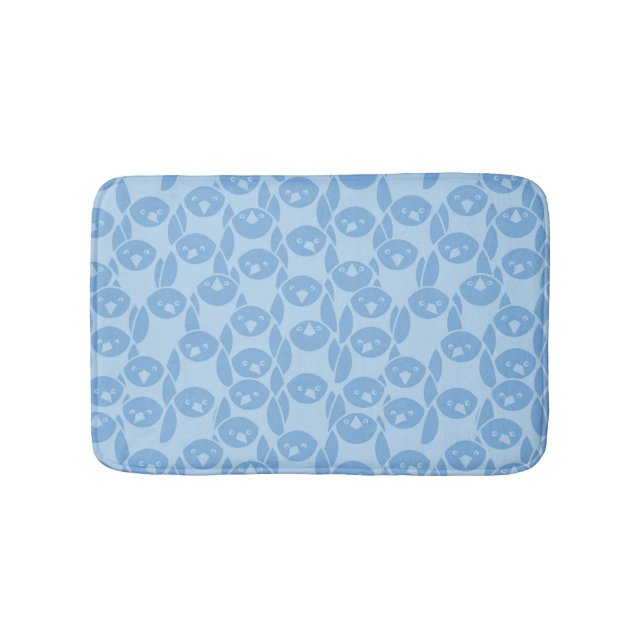 Blue penguins pattern background bathroom mat (Front)