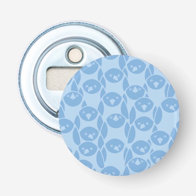Blue penguins pattern background bottle opener (Front)