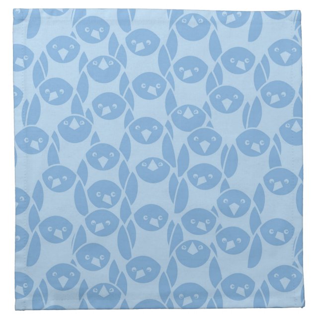 Blue penguins pattern background cloth napkin (Front)