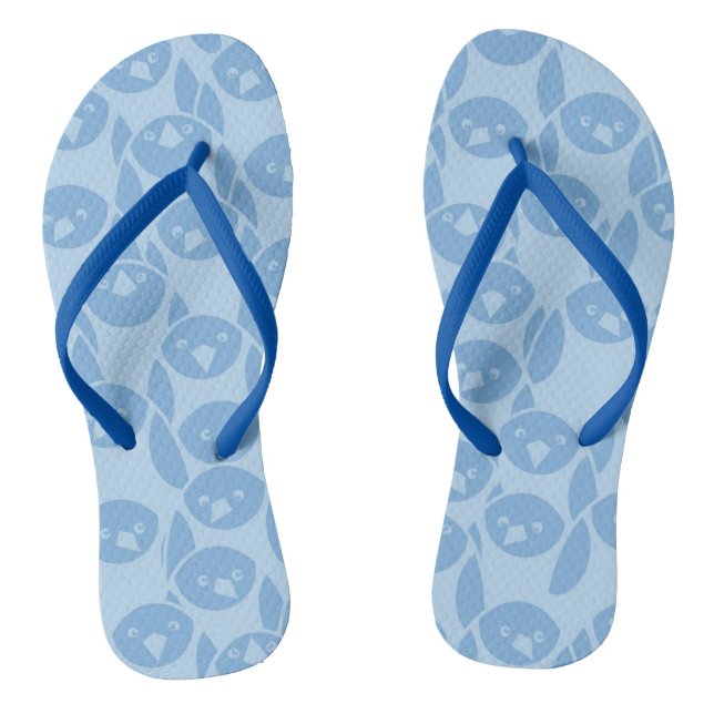 Blue penguins pattern background flip flops (Footbed)