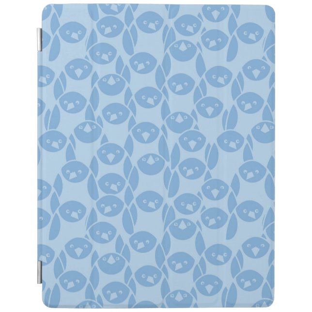 Blue penguins pattern background iPad smart cover (Front)