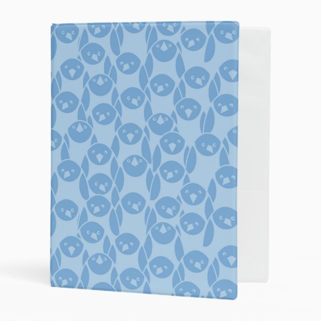 Blue penguins pattern background mini binder (Front/Inside)