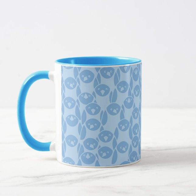 Blue penguins pattern background mug (Left)