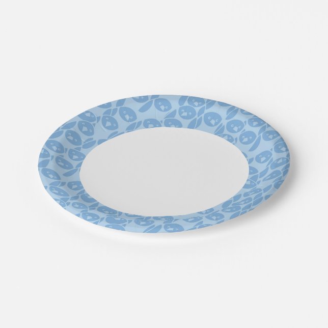 Blue penguins pattern background paper plates (Angled)