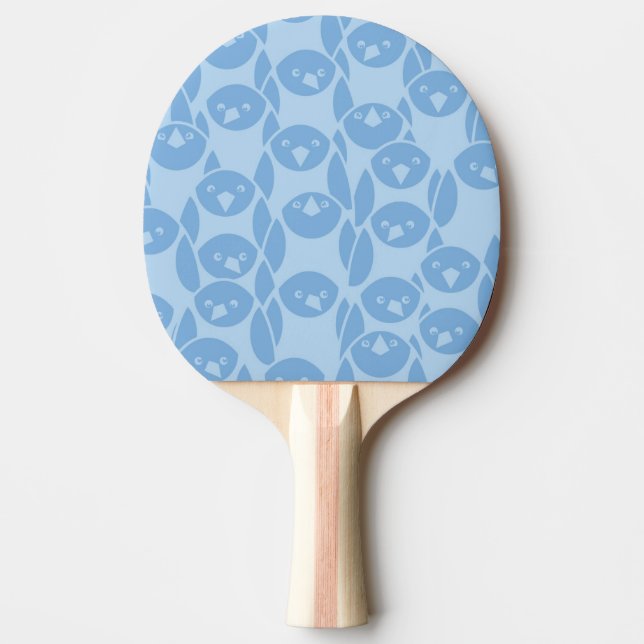 Blue penguins pattern background Ping-Pong paddle (Front)