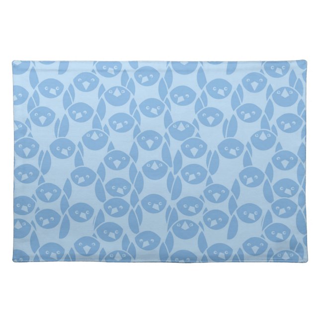 Blue penguins pattern background placemat (Front)