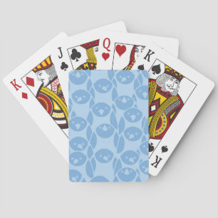 Blue penguins pattern background poker cards