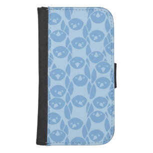 Blue penguins pattern background wallet phone case for samsung galaxy s4