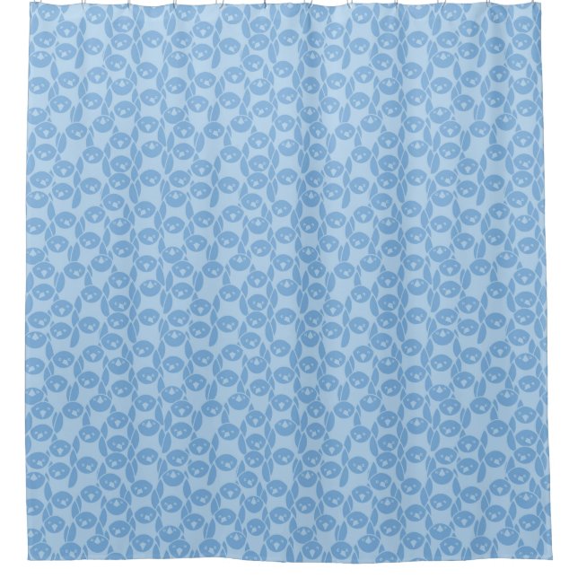 Blue penguins pattern background shower curtain (Front)