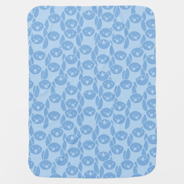 Blue penguins pattern background swaddle blanket (Front)