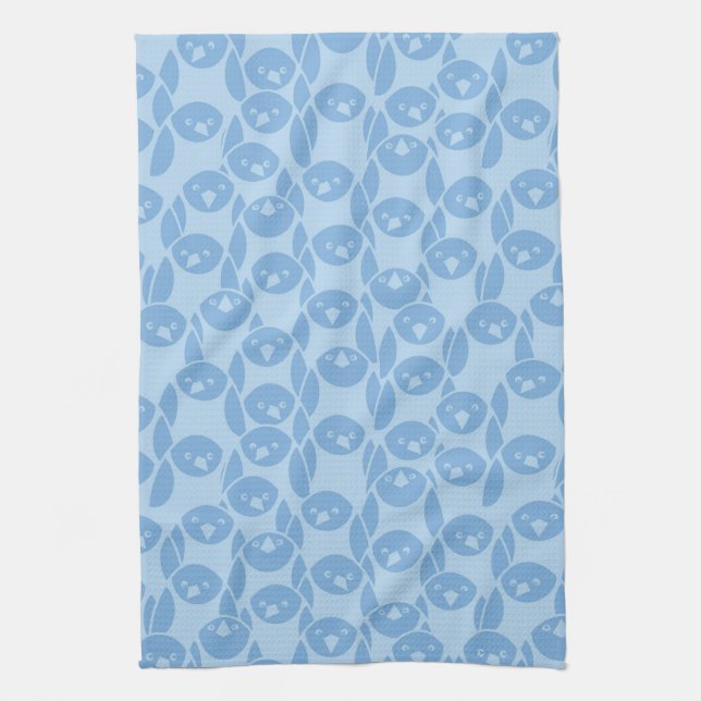 Blue penguins pattern background towel (Vertical)