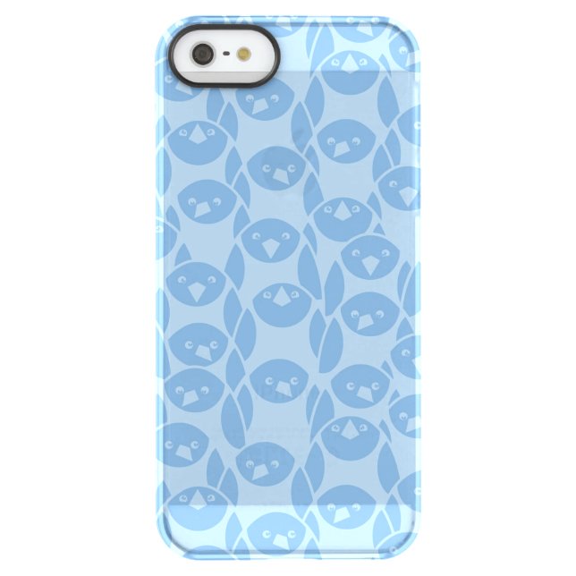 Blue penguins pattern background uncommon iPhone case (Back)