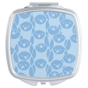 Blue penguins pattern background vanity mirror