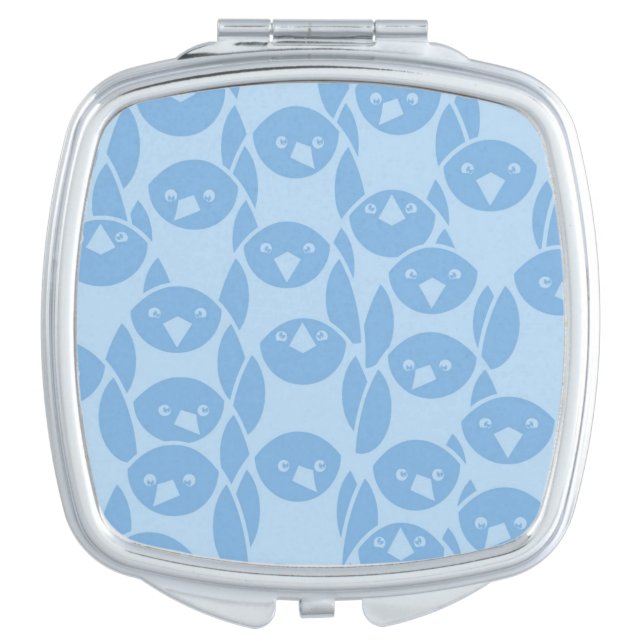 Blue penguins pattern background vanity mirror (Front)