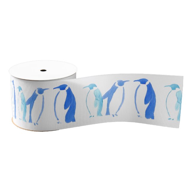 Blue Penguins Ribbon (Spool)