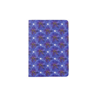 Blue Penstemon Floral Pattern Passport Holder