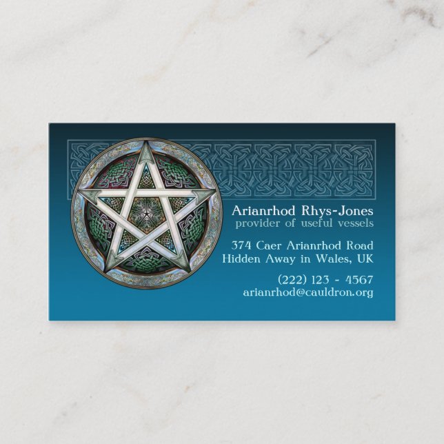 Blue Pentacle Business Cards (Front)